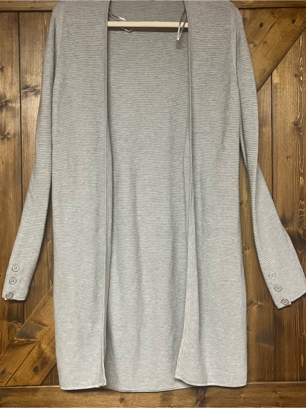 Talbots Light Gray Open-Front Women’s Cardigan
